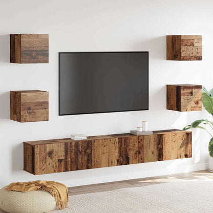 TV Cabinet 6 pcs Brown 200 x 30 x 30 cm Engineered wood