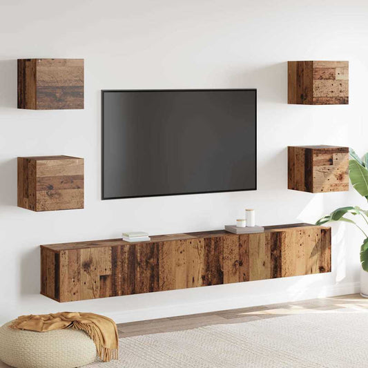 TV Cabinet 6 pcs Brown 200 x 30 x 30 cm Engineered wood
