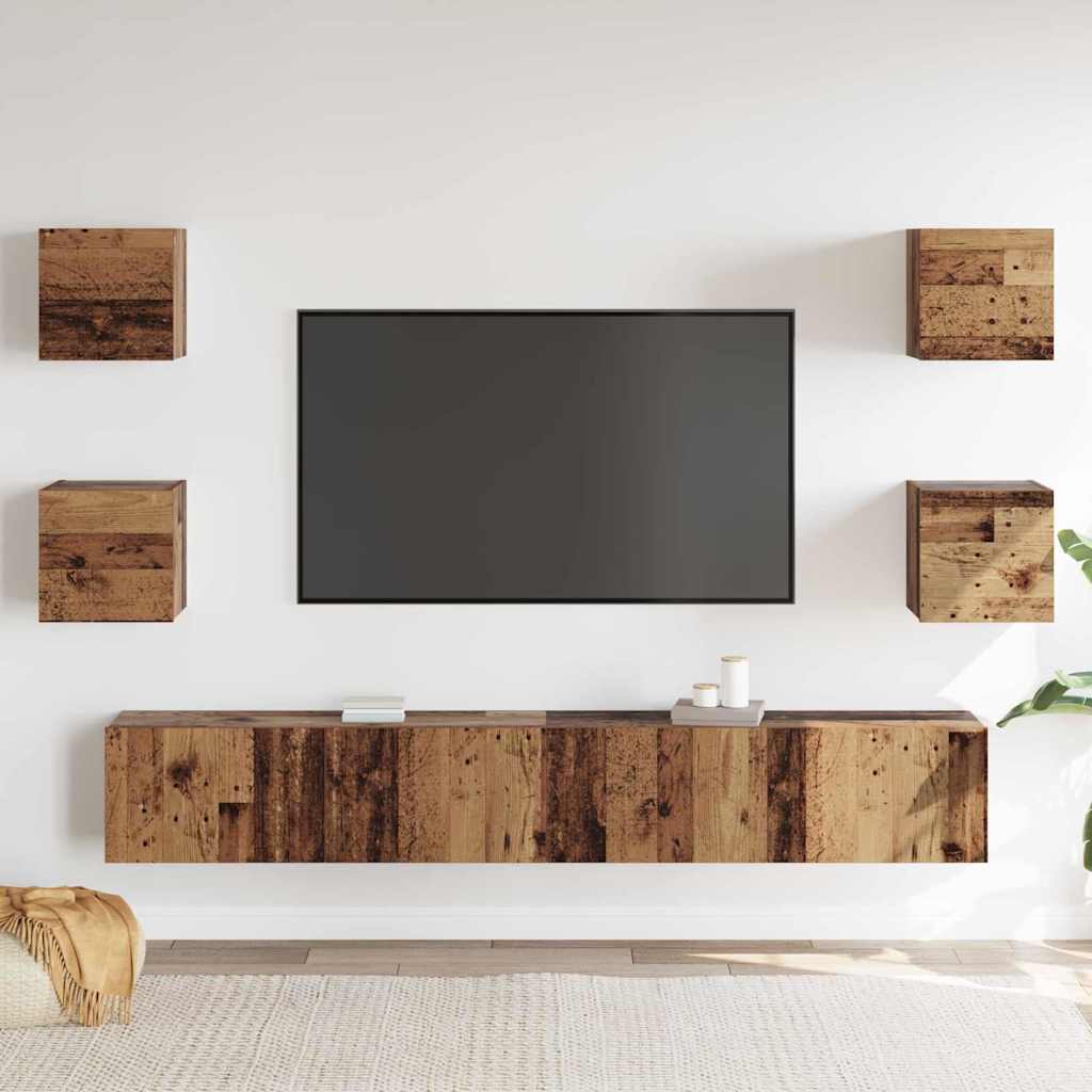 TV Cabinet 6 pcs Brown 200 x 30 x 30 cm Engineered wood