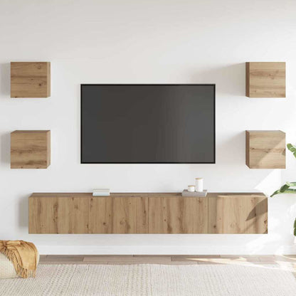 TV Cabinet 6 pcs Brown 200 x 30 x 30 cm Engineered wood