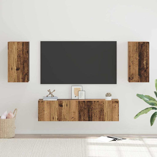 TV Cabinet Set 4 pcs Old wood 30.5 x 30 x 60 cm Engineered wood