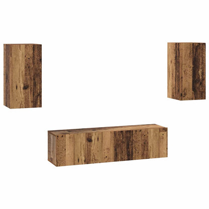TV Cabinet Set 4 pcs Old wood 30.5 x 30 x 60 cm Engineered wood
