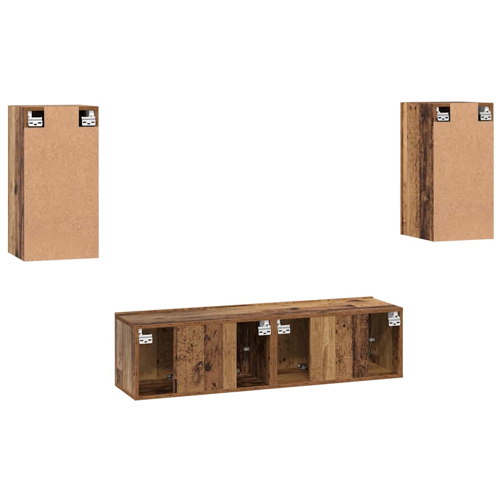 TV Cabinet Set 4 pcs Old wood 30.5 x 30 x 60 cm Engineered wood