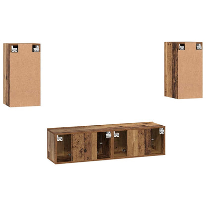 TV Cabinet Set 4 pcs Old wood 30.5 x 30 x 60 cm Engineered wood