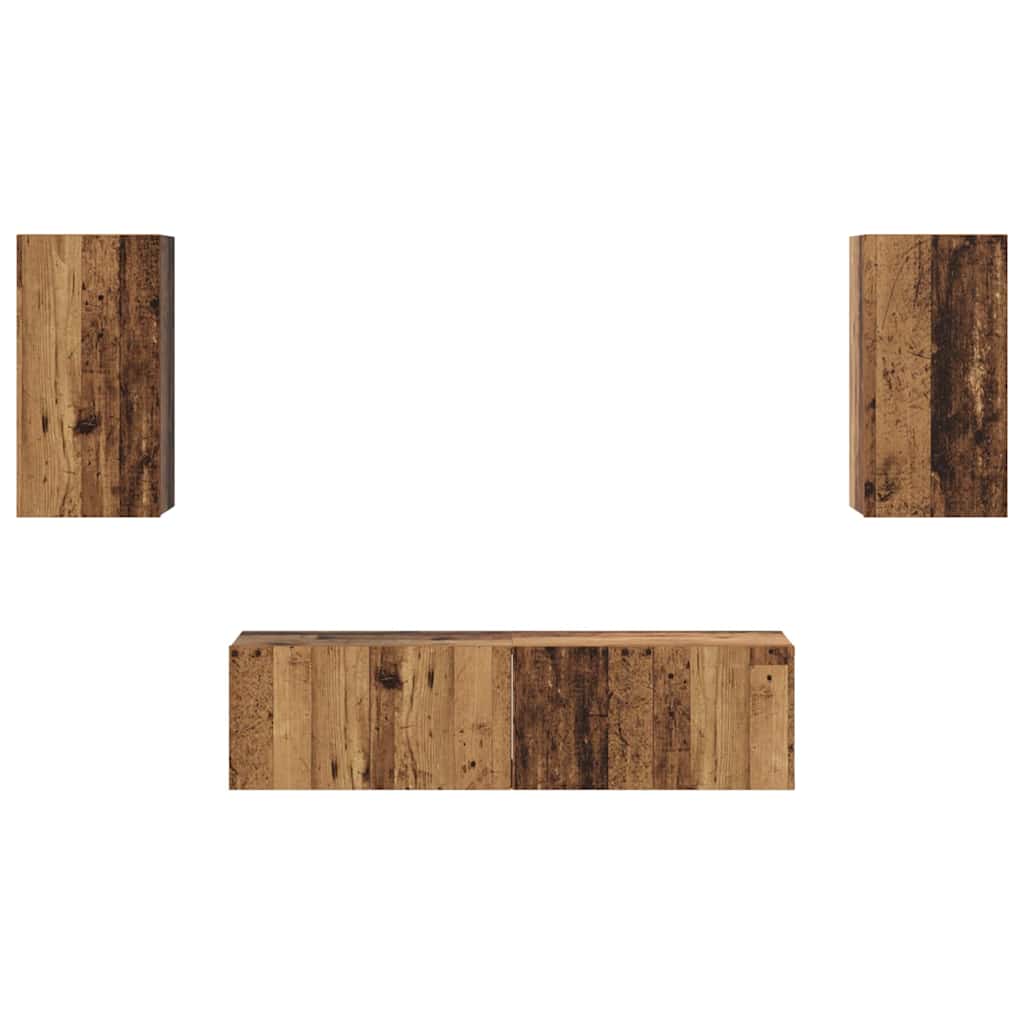 TV Cabinet Set 4 pcs Old wood 30.5 x 30 x 60 cm Engineered wood