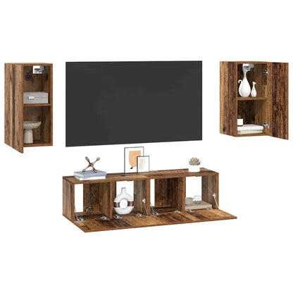 TV Cabinet Set 4 pcs Old wood 30.5 x 30 x 60 cm Engineered wood