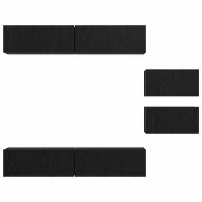 TV Cabinet Set 6 pcs Black oak 80 x 30 x 30 cm Engineered wood