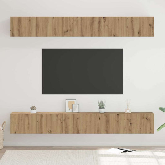 TV Cabinet Set Wall-mounted 6 pcs Artisan oak 80 x 30 x 30 cm