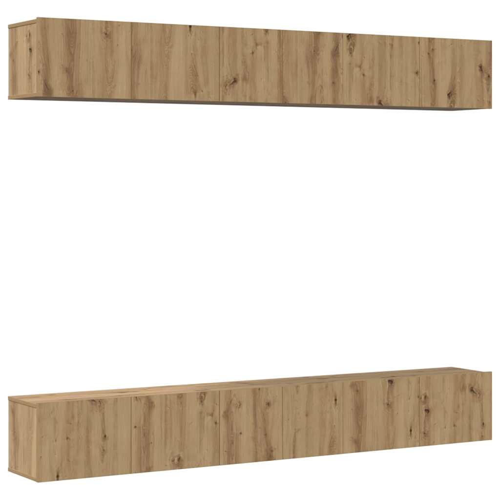 TV Cabinet Set Wall-mounted 6 pcs Artisan oak 80 x 30 x 30 cm