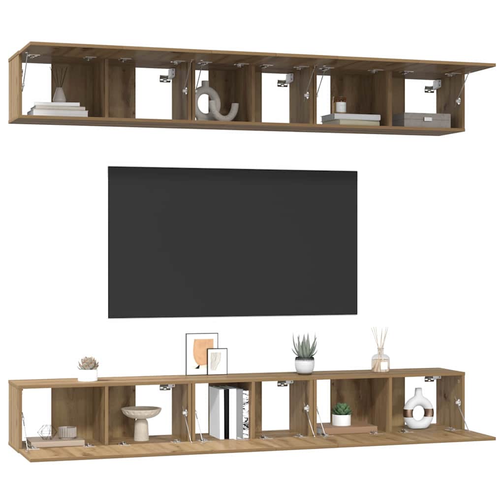 TV Cabinet Set Wall-mounted 6 pcs Artisan oak 80 x 30 x 30 cm