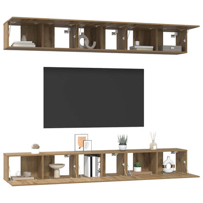 TV Cabinet Set Wall-mounted 6 pcs Artisan oak 80 x 30 x 30 cm