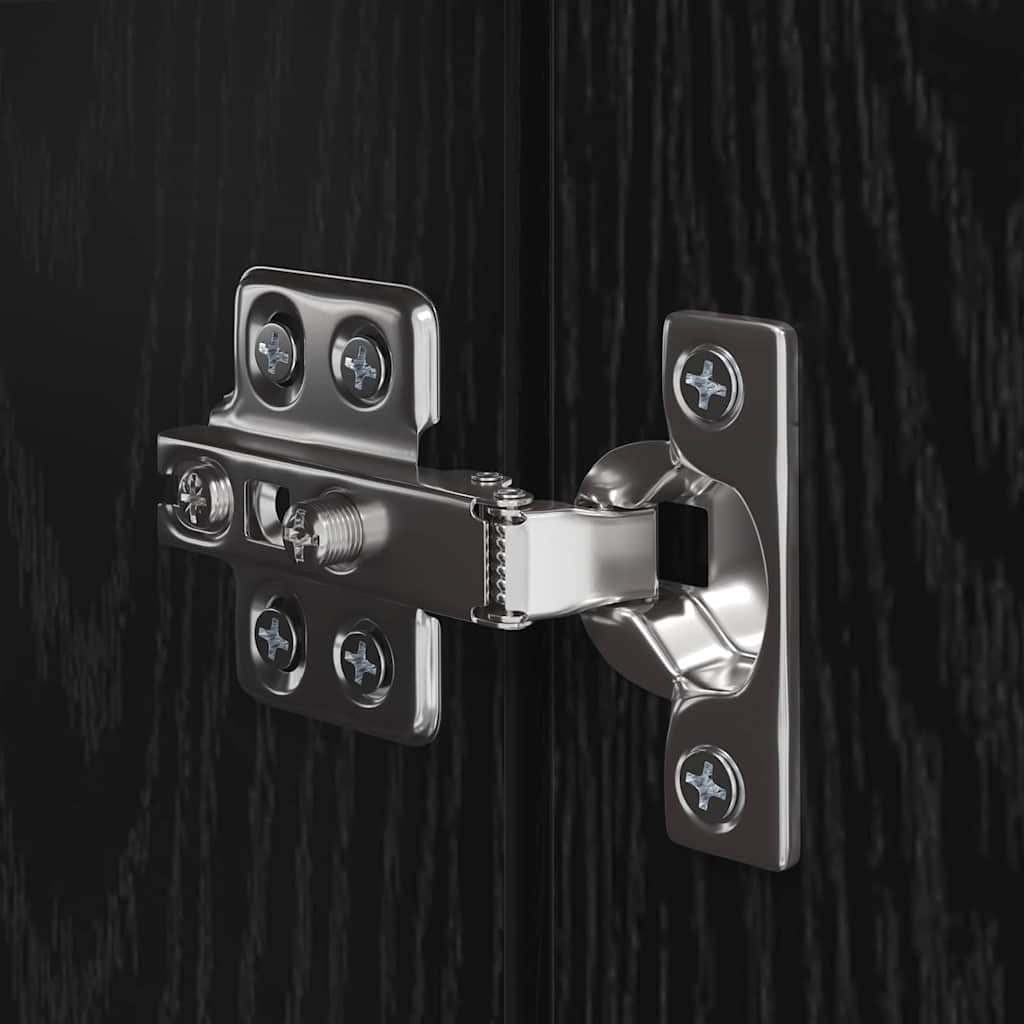 Wall TV Cabinet Wall-mounted 3 pcs Black Oak Engineered Wood