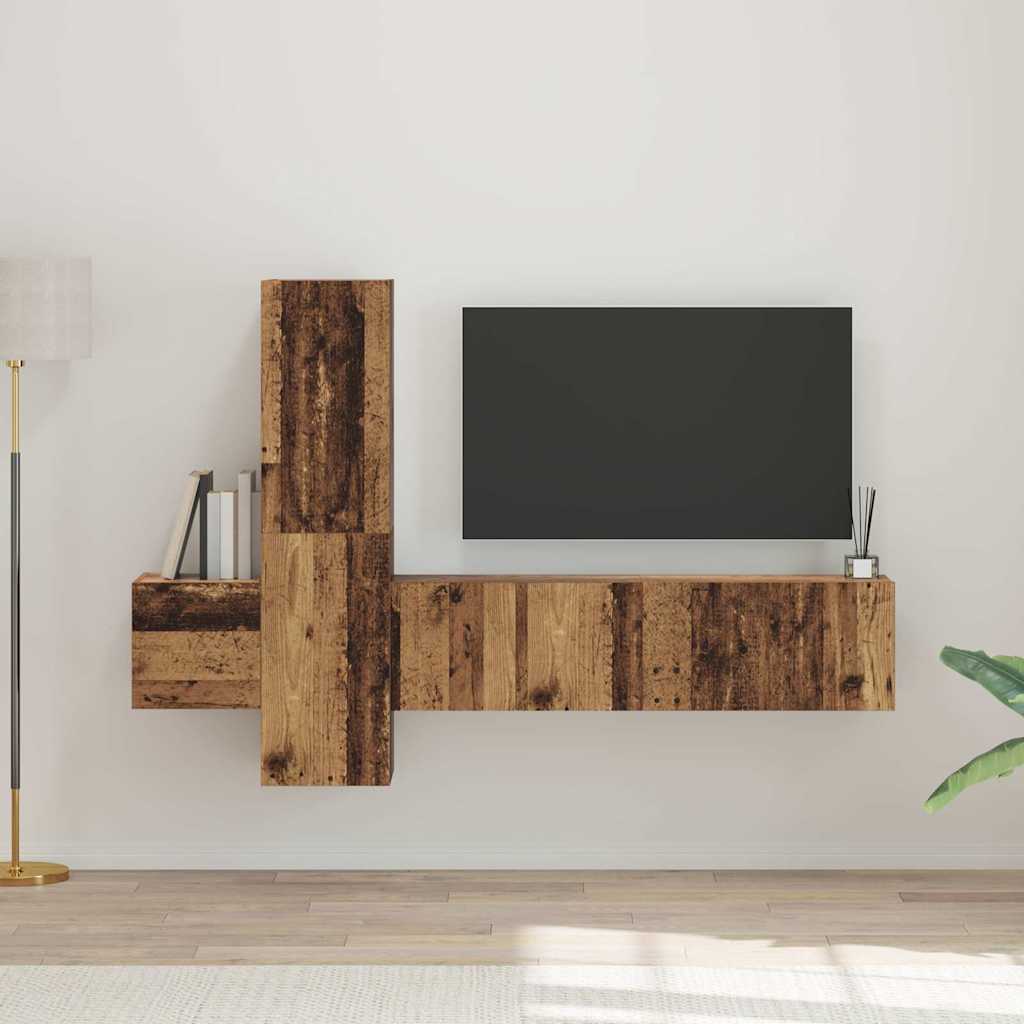 TV Cabinet Set 5 pcs Old wood 181 x 30 x 120 cm Engineered wood