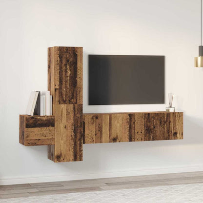 TV Cabinet Set 5 pcs Old wood 181 x 30 x 120 cm Engineered wood
