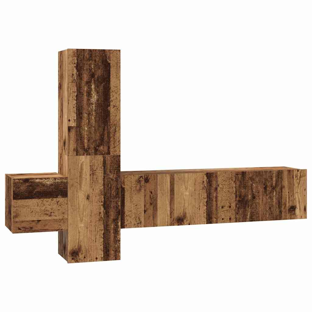 TV Cabinet Set 5 pcs Old wood 181 x 30 x 120 cm Engineered wood