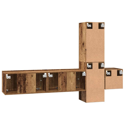 TV Cabinet Set 5 pcs Old wood 181 x 30 x 120 cm Engineered wood