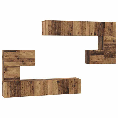 TV Cabinet Set 8 pcs Old wood Medium 30.5 x 30 x 30 cm