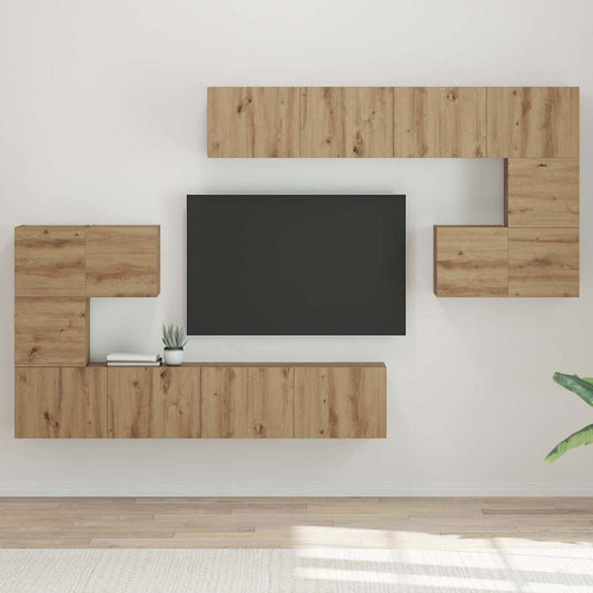 TV Cabinet Set Wall-mounted 8 pcs Artisan oak