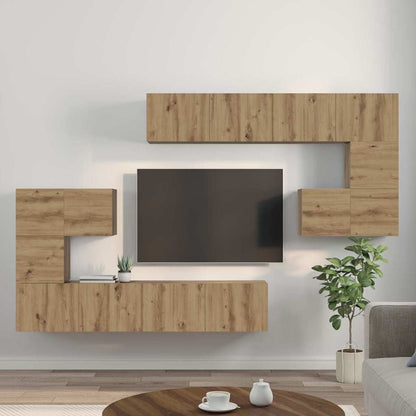 TV Cabinet Set Wall-mounted 8 pcs Artisan oak