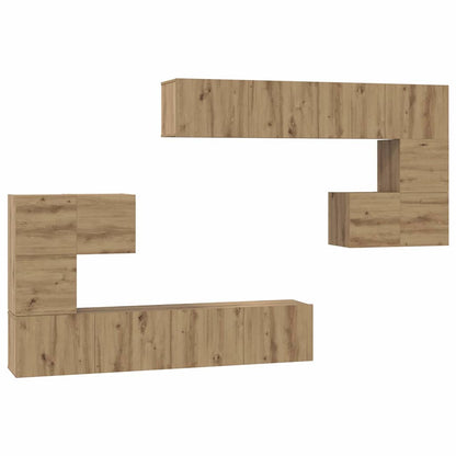 TV Cabinet Set Wall-mounted 8 pcs Artisan oak