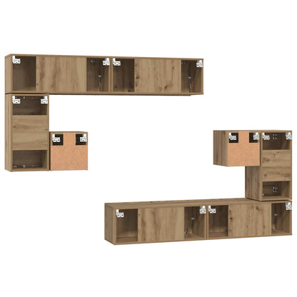 TV Cabinet Set Wall-mounted 8 pcs Artisan oak