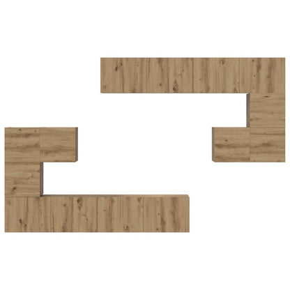 TV Cabinet Set Wall-mounted 8 pcs Artisan oak