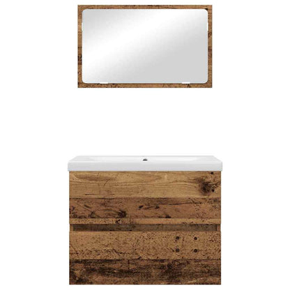 Bathroom Furniture Set 3 pcs Old wood 60 x 38.5 x 45 cm