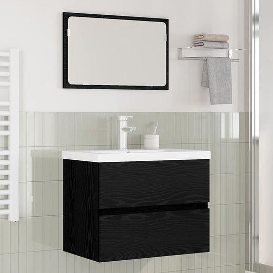 Bathroom Furniture Set 3 pcs Black oak 60 x 38.5 x 45 cm