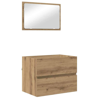 Bathroom Furniture Set 3 pcs Black oak 60 x 38.5 x 45 cm