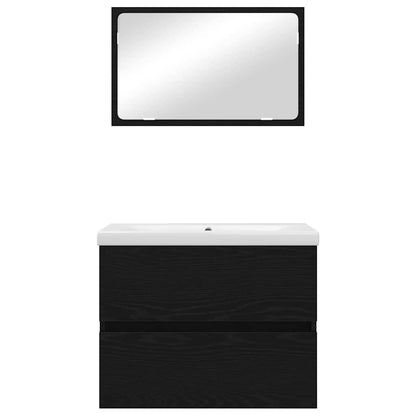 Bathroom Furniture Set 3 pcs Black oak 60 x 38.5 x 45 cm