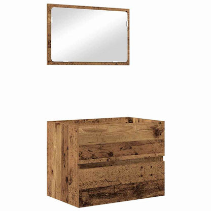 Bathroom Furniture Set 3 pcs Old wood 60 x 38.5 x 45 cm