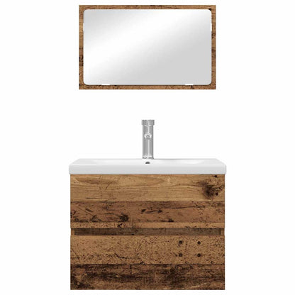 Bathroom Furniture Set 3 pcs Old wood 60 x 38.5 x 45 cm