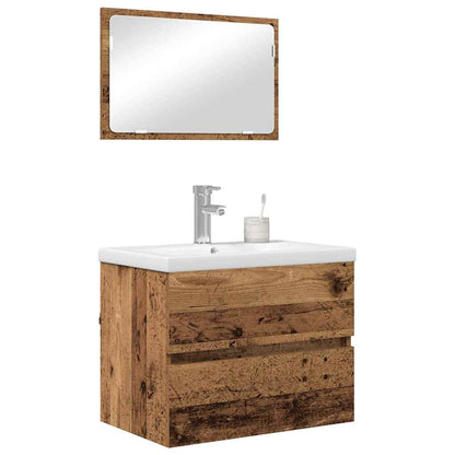 Bathroom Furniture Set 3 pcs Old wood 60 x 38.5 x 45 cm