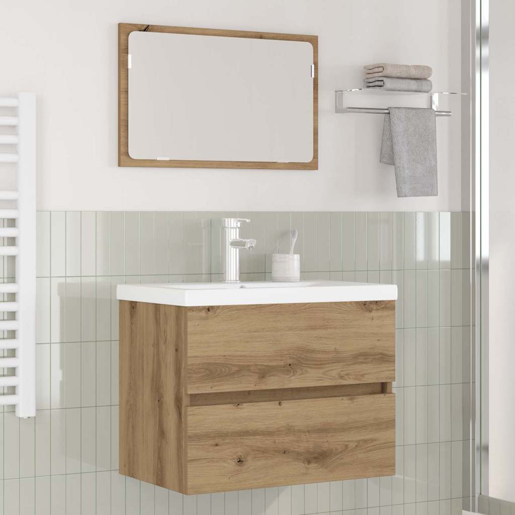 Bathroom Furniture Set 3 pcs Black oak 60 x 38.5 x 45 cm