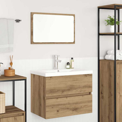 Bathroom Furniture Set 3 pcs Black oak 60 x 38.5 x 45 cm