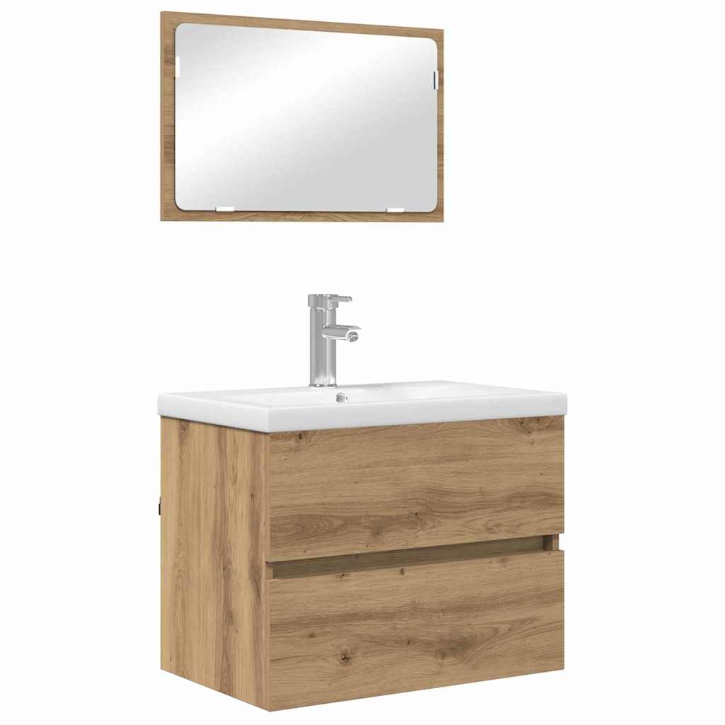 Bathroom Furniture Set 3 pcs Black oak 60 x 38.5 x 45 cm