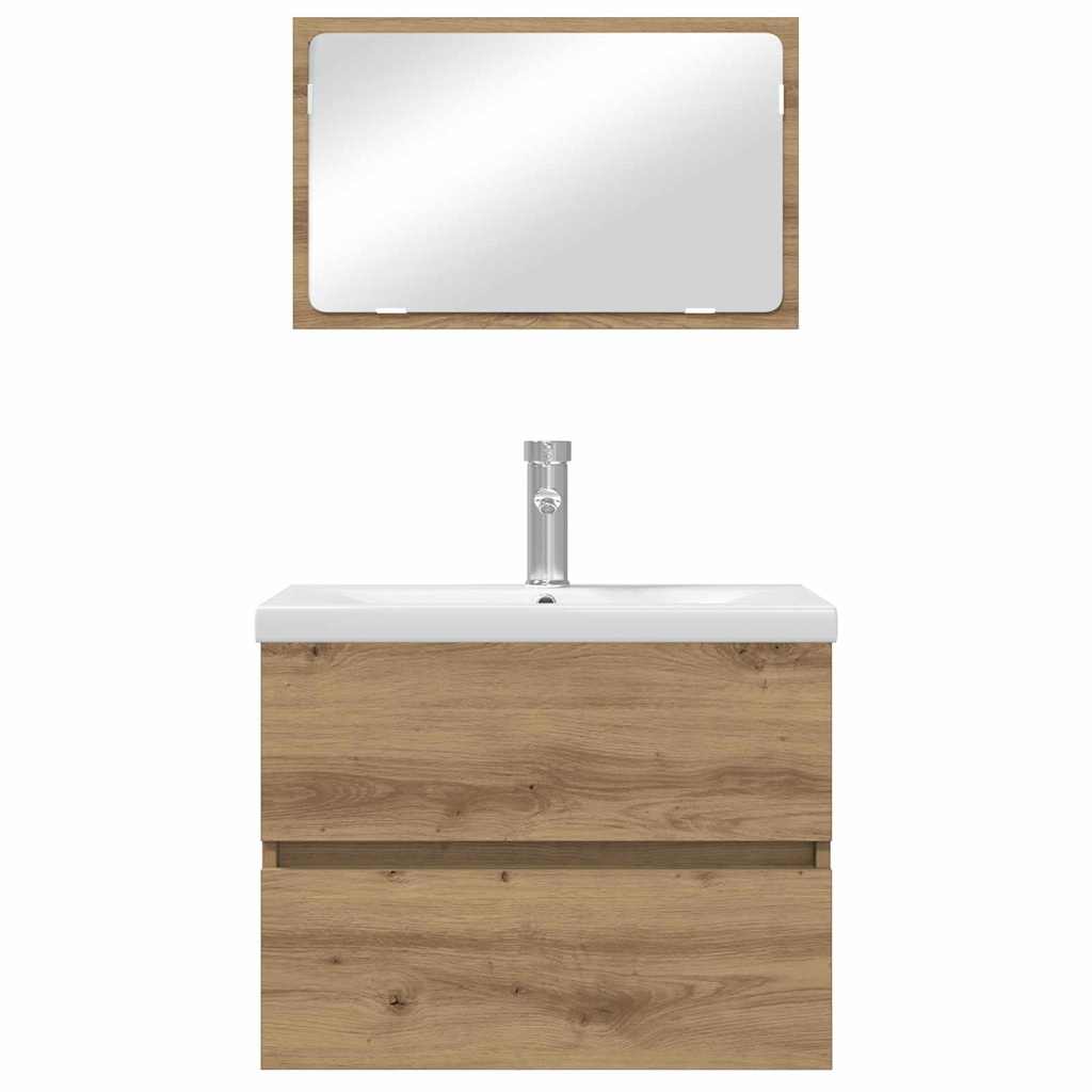 Bathroom Furniture Set 3 pcs Black oak 60 x 38.5 x 45 cm
