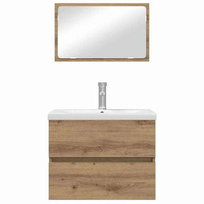 Bathroom Furniture Set 3 pcs Black oak 60 x 38.5 x 45 cm
