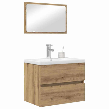 Bathroom Furniture Set 3 pcs Black oak 60 x 38.5 x 45 cm