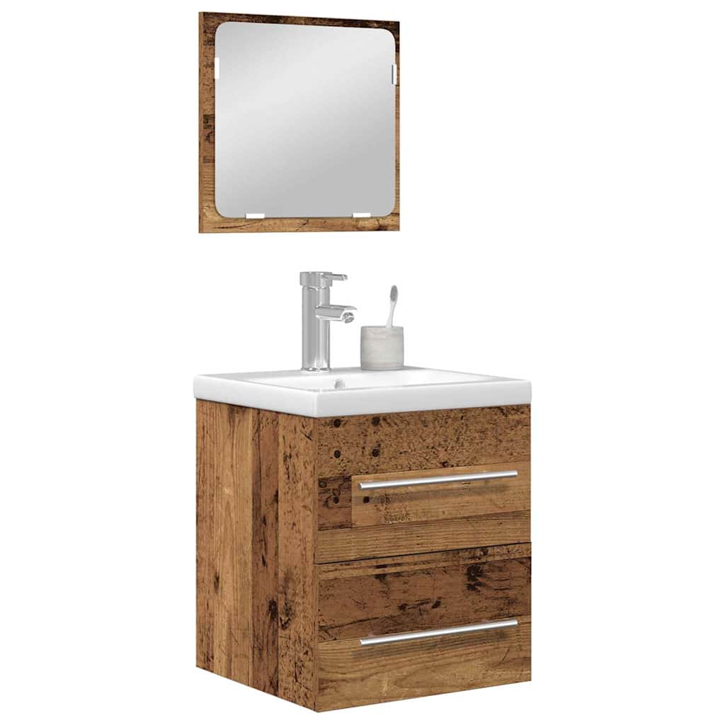 Bathroom Furniture Set 2 pcs Old wood 41 x 38.5 x 48 cm