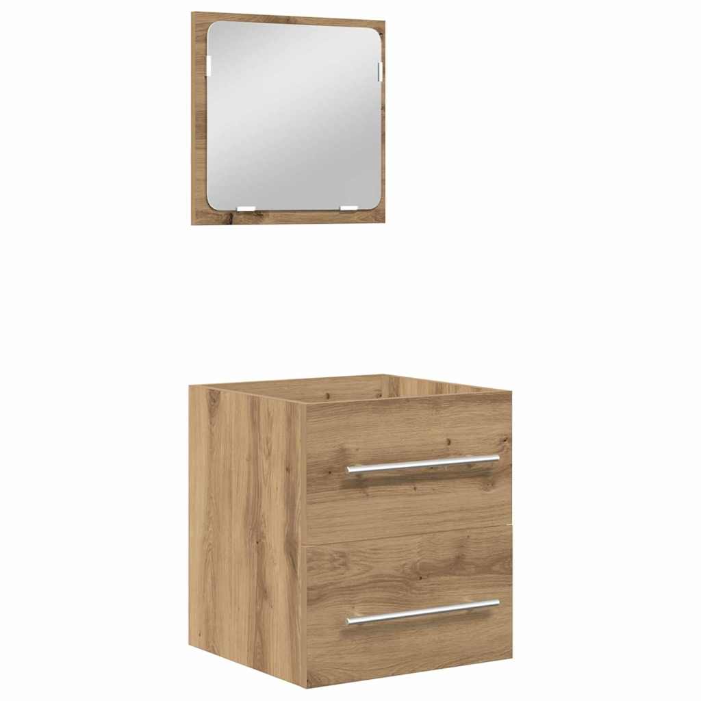 Bathroom Furniture Set 2 pcs Black oak 41 x 38.5 x 48 cm
