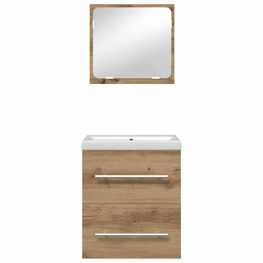 Bathroom Furniture Set 2 pcs Black oak 41 x 38.5 x 48 cm