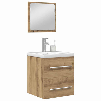 Bathroom Furniture Set 2 pcs Black oak 41 x 38.5 x 48 cm