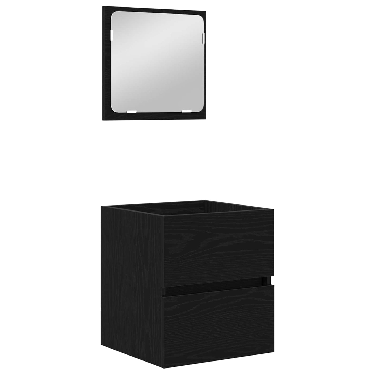 Bathroom Furniture Set with Drawer 2 pcs Black Oak and White