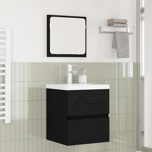 Bathroom Furniture Set 3 pcs Artisan oak and White Medium