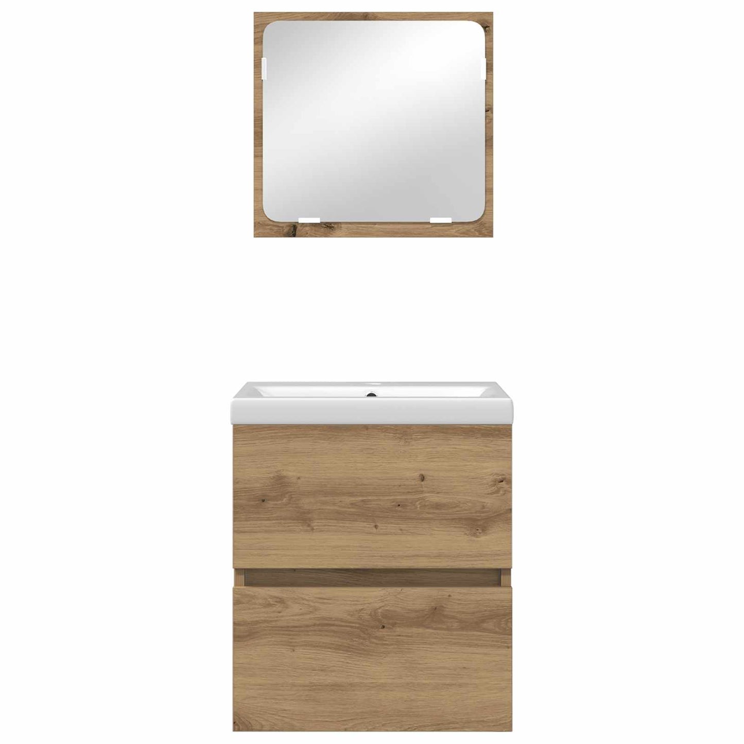 Bathroom Furniture Set with Drawer 2 pcs Artisan Oak and White