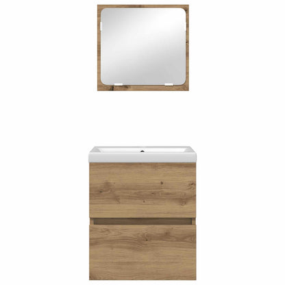 Bathroom Furniture Set with Drawer 2 pcs Artisan Oak and White
