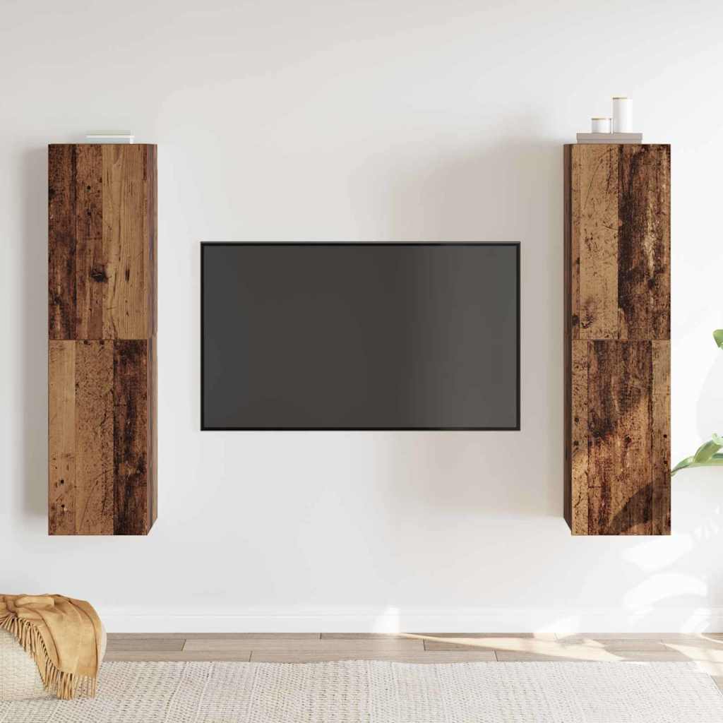 TV Cabinet Set 4 pcs Old wood 30.5 x 30 x 60 cm Engineered wood