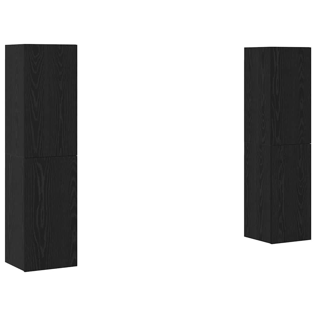 TV Cabinet Set Wall-mounted 4 pcs Black oak 30.5 x 30 x 60 cm
