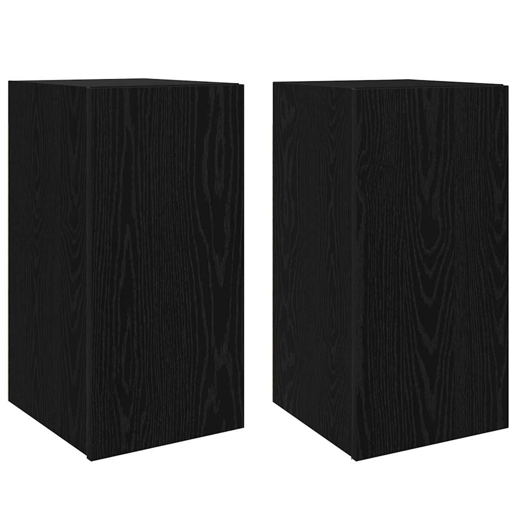 TV Cabinet Set Wall-mounted 4 pcs Black oak 30.5 x 30 x 60 cm